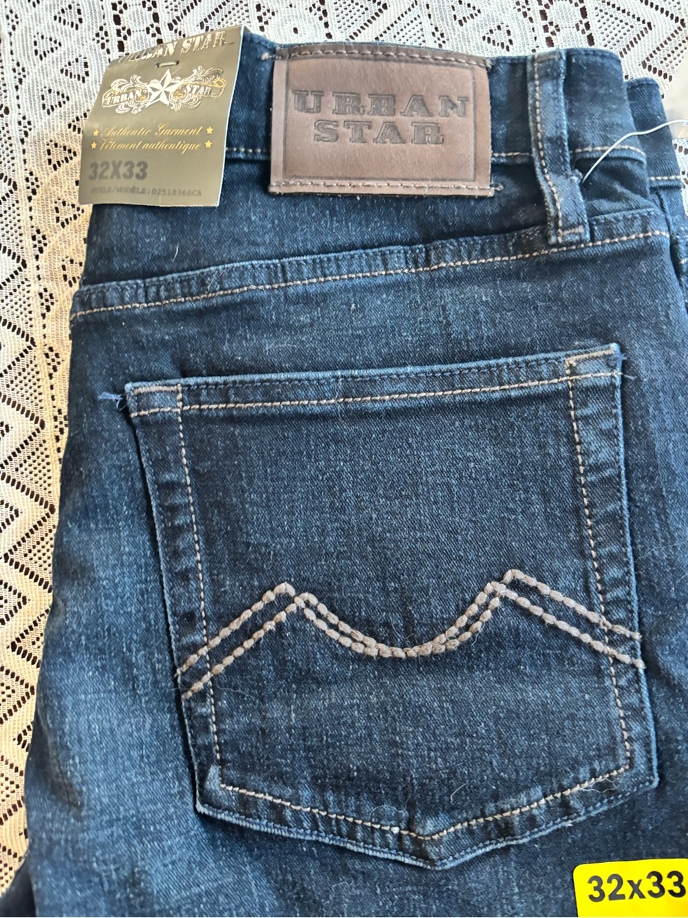 Urban Star Men’s Slim Straight Jeans — Dark Blue, 32x33
